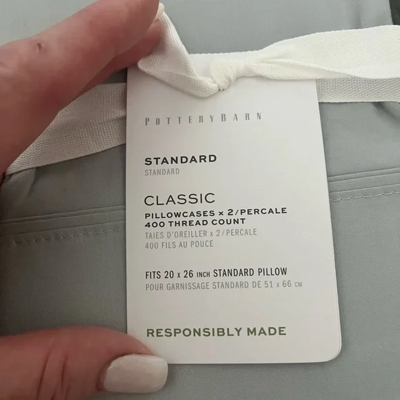 Pottery Barn Classic Gray Pillowcase Set - Picture 3 of 4